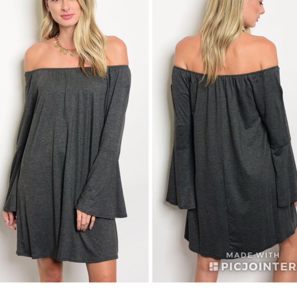 Trend Sette Diva Boutique Dresses & Skirts - LAST 1! Off shoulder shift dress & bell sleeve